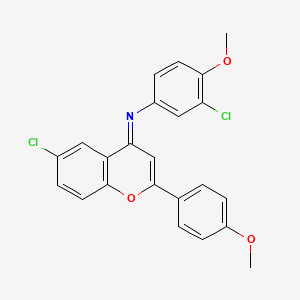 6-chloro-N-(3-chloro-4-methoxy-phenyl)-2-(4-methoxyphenyl)chromen-4-imine