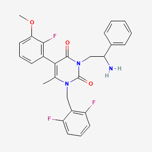 3-(2-amino-2-phenylethyl)-1-[(2,6-difluorophenyl)methyl]-5-(2-fluoro-3-methoxyphenyl)-6-methylpyrimidine-2,4-dione