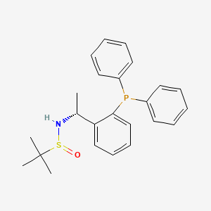 molecular formula C24H28NOPS B12297913 (R)-N-((R)-1-(2-(Diphenylphosphanyl)phenyl)ethyl)-2-methylpropane-2-sulfinamide 