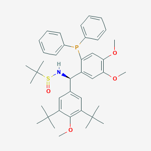 molecular formula C40H52NO4PS B12297914 (R)-N-((R)-(3,5-Di-tert-butyl-4-methoxyphenyl)(2-(diphenylphosphanyl)-4,5-dimethoxyphenyl)methyl)-2-methylpropane-2-sulfinamide 