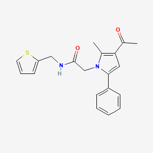 molecular formula C20H20N2O2S B1229792 2-(3-acetyl-2-methyl-5-phenyl-1-pyrrolyl)-N-(thiophen-2-ylmethyl)acetamide 