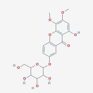 molecular formula C21H22O11 B12297931 1-Hydroxy-3,4-dimethoxy-7-[3,4,5-trihydroxy-6-(hydroxymethyl)oxan-2-yl]oxyxanthen-9-one 