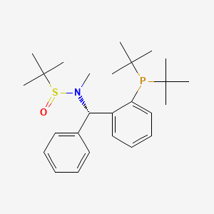 molecular formula C26H40NOPS B12298018 (R)-N-((S)-(2-(Di-tert-butylphosphino)phenyl)(phenyl)methyl)-N,2-dimethylpropane-2-sulfinamide 