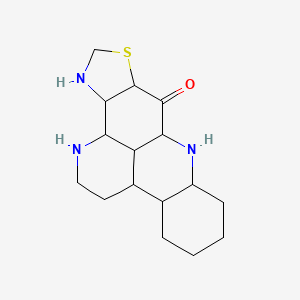 molecular formula C16H25N3OS B12298040 4-Thia-6,9,19-triazapentacyclo[10.7.1.03,7.08,20.013,18]icosan-2-one 