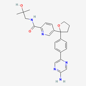 molecular formula C24H27N5O3 B12298049 5-[2-[4-(5-aminopyrazin-2-yl)phenyl]oxolan-2-yl]-N-(2-hydroxy-2-methylpropyl)pyridine-2-carboxamide 