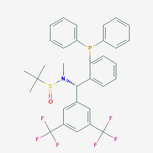 (R)-N-((S)-(3,5-Bis(trifluoromethyl)phenyl)(2-(diphenylphosphanyl)phenyl)methyl)-N,2-dimethylpropane-2-sulfinamide