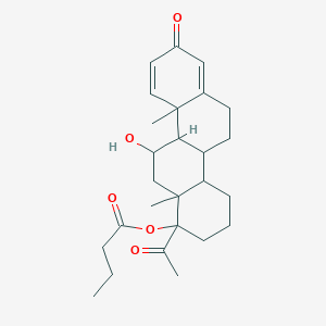 molecular formula C26H36O5 B12298059 11beta-Hydroxy-D-homopregna-1,4-diene-3,20-dione 17a-butyrate 