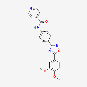 molecular formula C22H18N4O4 B1229810 N-[4-[5-(3,4-二甲氧基苯基)-1,2,4-噁二唑-3-基]苯基]-4-吡啶甲酰胺 