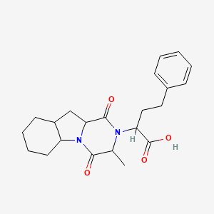 2-(3-methyl-1,4-dioxo-5a,6,7,8,9,9a,10,10a-octahydro-3H-pyrazino[1,2-a]indol-2-yl)-4-phenylbutanoic acid