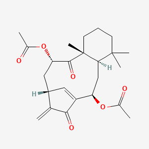molecular formula C24H32O6 B1229815 Ent-8,9-seco-7α,11β-二乙酰氧基考拉-8(14),16-二烯-9,15-二酮 