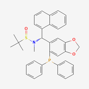 (R)-N-((R)-(6-(Diphenylphosphanyl)benzo[d][1,3]dioxol-5-yl)(naphthalen-1-yl)methyl)-N,2-dimethylpropane-2-sulfinamide