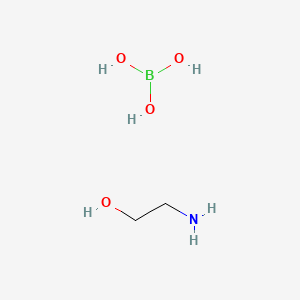 molecular formula C2H7NO.BH3O3<br>C2H10BNO4 B12298177 (2-Hydroxyethyl)ammonium dihydrogen orthoborate CAS No. 68586-07-2