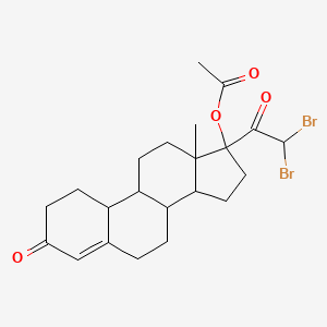 molecular formula C22H28Br2O4 B12298189 17-Desethynyl17-Dibromomethylaceto-norethindroneAcetate 