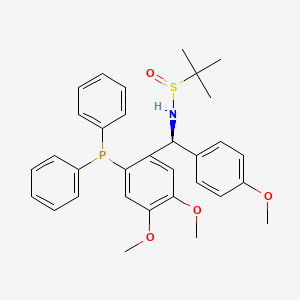 molecular formula C32H36NO4PS B12298207 N-[(S)-(2-diphenylphosphanyl-4,5-dimethoxyphenyl)-(4-methoxyphenyl)methyl]-2-methylpropane-2-sulfinamide 