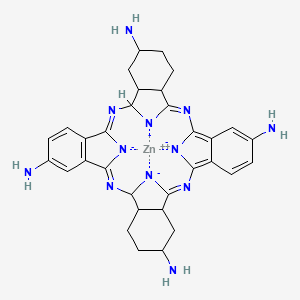 molecular formula C32H34N12Zn-2 B12298215 zinc;(1Z,11Z,20Z,28Z)-2,11,20,29-tetraza-37,38,39,40-tetrazanidanonacyclo[28.6.1.13,10.112,19.121,28.04,9.013,18.022,27.031,36]tetraconta-1,3,5,7,9,11,20,22(27),23,25,28-undecaene-6,15,24,33-tetramine 