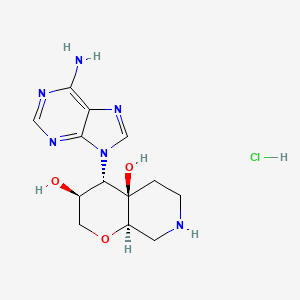 molecular formula C13H19ClN6O3 B12298251 (3S,4S,4aR,8aR)-4-(6-amino-9H-purin-9-yl)hexahydro-2H-pyrano[2,3-c]pyridine-3,4a(5H)-diol hydrochloride 