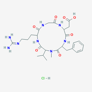 molecular formula C27H41ClN8O7 B12298289 Cyclo(L-arginylglycyl-L-alpha-aspartyl-D-phenylalanyl-N-Methyl-L-valyl), hydrochloride (1 