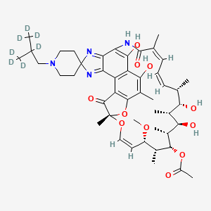 [(7S,9Z,11S,12R,13S,14R,15R,16R,17S,18S,19Z,21Z)-2,15,17,32-tetrahydroxy-11-methoxy-3,7,12,14,16,18,22-heptamethyl-6,23-dioxo-1'-[2,3,3,3-tetradeuterio-2-(trideuteriomethyl)propyl]spiro[8,33-dioxa-24,27,29-triazapentacyclo[23.6.1.14,7.05,31.026,30]tritriaconta-1(31),2,4,9,19,21,25(32),26,29-nonaene-28,4'-piperidine]-13-yl] acetate