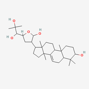 molecular formula C30H50O5 B12298366 1-[5-hydroxy-4-(3-hydroxy-4,4,10,13,14-pentamethyl-2,3,5,6,9,11,12,15,16,17-decahydro-1H-cyclopenta[a]phenanthren-17-yl)oxolan-2-yl]-2-methylpropane-1,2-diol 