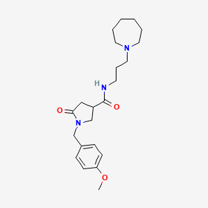 N-[3-(1-azepanyl)propyl]-1-[(4-methoxyphenyl)methyl]-5-oxo-3-pyrrolidinecarboxamide