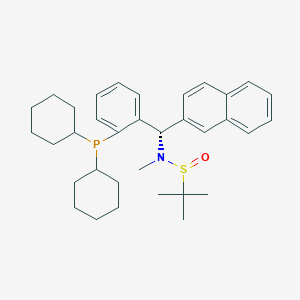 (R)-N-((S)-(2-(Dicyclohexylphosphanyl)phenyl)(naphthalen-2-yl)methyl)-N,2-dimethylpropane-2-sulfinamide