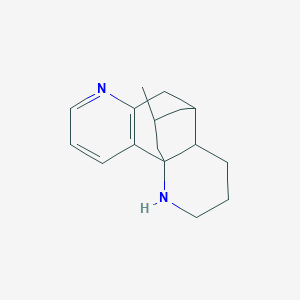 molecular formula C16H22N2 B12298406 (4aR,12R)-2,3,4,4abeta,5,6-Hexahydro-12-methyl-1H-5beta,10bbeta-propano-1,7-phenanthroline 