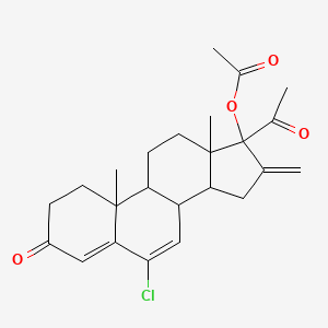 molecular formula C24H29ClO4 B12298440 (17-Acetyl-6-chloro-10,13-dimethyl-16-methylidene-3-oxo-1,2,8,9,11,12,14,15-octahydrocyclopenta[a]phenanthren-17-yl) acetate 