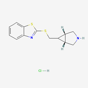 molecular formula C13H15ClN2S2 B12298446 2-[[rel-(1R,5S,6r)-3-azabicyclo[3.1.0]hexan-6-yl]methylsulfanyl]-1,3-benzothiazole;hydrochloride 