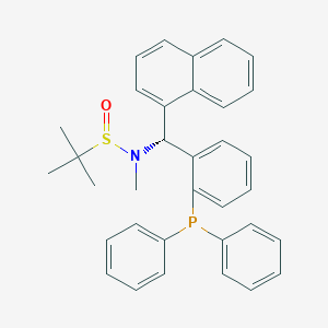 molecular formula C34H34NOPS B12298454 (R)-N-((R)-(2-(Diphenylphosphanyl)phenyl)(naphthalen-1-yl)methyl)-N,2-dimethylpropane-2-sulfinamide 