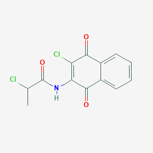 molecular formula C13H9Cl2NO3 B12298456 2-chloro-N-(3-chloro-1,4-dioxo-1,4-dihydronaphthalen-2-yl)propanamide 