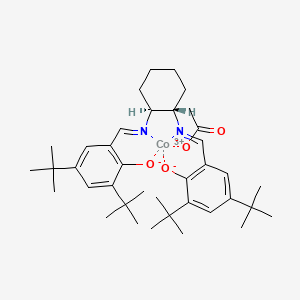 molecular formula C38H55CoN2O4 B12298468 cobalt(3+);2,4-ditert-butyl-6-[[(1S,2S)-2-[(3,5-ditert-butyl-2-oxidophenyl)methylideneamino]cyclohexyl]iminomethyl]phenolate;acetate 