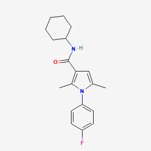 molecular formula C19H23FN2O B1229848 N-cyclohexyl-1-(4-fluorophenyl)-2,5-dimethyl-3-pyrrolecarboxamide 