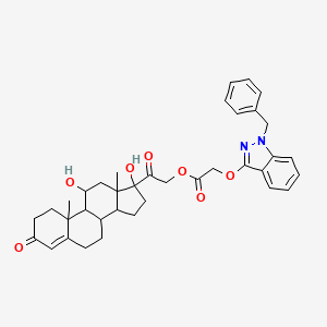 molecular formula C37H42N2O7 B12298491 11beta,17-dihydroxypregn-4-ene-3,20-dione 21-[(1-benzyl-1H-indazol-3-yl)oxy]acetate 