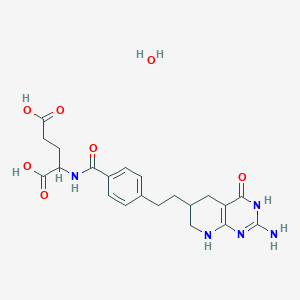 2-[[4-[2-(2-amino-4-oxo-5,6,7,8-tetrahydro-3H-pyrido[2,3-d]pyrimidin-6-yl)ethyl]benzoyl]amino]pentanedioic acid;hydrate