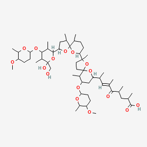 (E)-8-[2-[2-[6-hydroxy-6-(hydroxymethyl)-4-(5-methoxy-6-methyloxan-2-yl)oxy-3,5-dimethyloxan-2-yl]-4,6-dimethyl-1,10-dioxaspiro[4.5]decan-9-yl]-7-(5-methoxy-6-methyloxan-2-yl)oxy-2,6-dimethyl-1,10-dioxaspiro[4.5]decan-9-yl]-2,4,6-trimethyl-5-oxonon-6-enoic acid