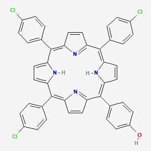 molecular formula C44H27Cl3N4O B12298549 4-(10,15,20-Tris(4-chlorophenyl)porphyrin-5-yl)phenol 