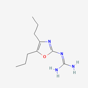 molecular formula C10H18N4O B1229856 Guanidine, (4,5-dipropyl-2-oxazolyl)- CAS No. 98911-31-0
