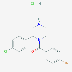 molecular formula C17H17BrCl2N2O B12298578 (4-Bromophenyl)-[2-(4-chlorophenyl)piperazin-1-yl]methanone;hydrochloride 