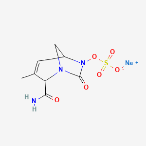 molecular formula C8H10N3NaO6S B12298583 Sodium;(2-carbamoyl-3-methyl-7-oxo-1,6-diazabicyclo[3.2.1]oct-3-en-6-yl) sulfate 