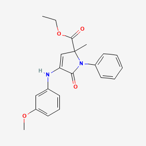 molecular formula C21H22N2O4 B1229862 4-(3-Methoxyanilino)-2-methyl-5-oxo-1-phenyl-2-pyrrolecarboxylic acid ethyl ester 