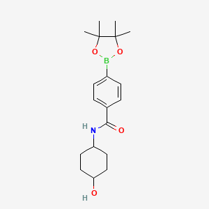 molecular formula C19H28BNO4 B12298627 N-((trans-4-Hydroxycyclohexyl)-4-(4,4,5,5-tetramethyl-1,3,2-dioxaborolan-2-yl)benzamide 