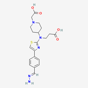 1-Piperidineacetic acid, 4-[[4-[4-(aminoiminomethyl)phenyl]-2-thiazolyl](2-carboxyethyl)amino]-