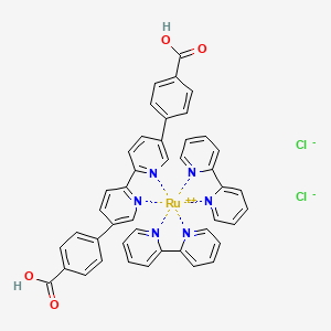 Ruthenium, bis(2,2'-bipyridine-|EN1,|EN1')[[4,4'-([2,2'-bipyridine]-5,5'-diyl-|EN1,|EN1')bis[benzoato]](2-)]-, dihydrochloride