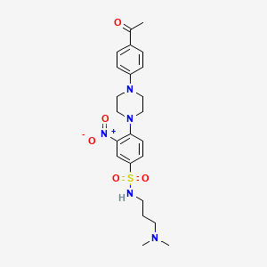 4-[4-(4-acetylphenyl)-1-piperazinyl]-N-[3-(dimethylamino)propyl]-3-nitrobenzenesulfonamide