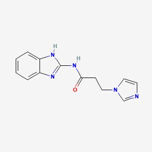 molecular formula C13H13N5O B1229868 N-(1H-benzimidazol-2-yl)-3-(1-imidazolyl)propanamide 