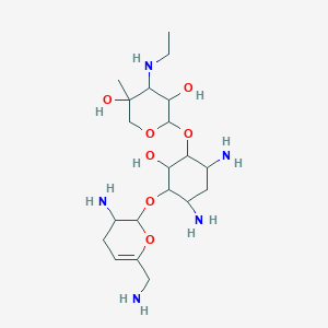 4,6-Diamino-3-{[3-amino-6-(aminomethyl)-3,4-dihydro-2H-pyran-2-yl]oxy}-2-hydroxycyclohexyl 3-deoxy-3-(ethylamino)-4-C-methylpentopyranoside