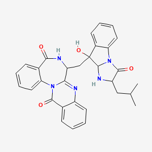 7-[[4-hydroxy-2-(2-methylpropyl)-1-oxo-3,3a-dihydro-2H-imidazo[1,2-a]indol-4-yl]methyl]-6,7-dihydroquinazolino[3,2-a][1,4]benzodiazepine-5,13-dione