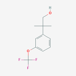 molecular formula C11H13F3O2 B12298696 2-Methyl-2-(3-(trifluoromethoxy)phenyl)propan-1-ol 