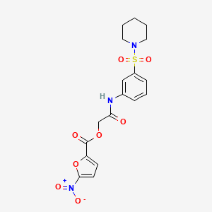 molecular formula C18H19N3O8S B1229871 5-Nitro-2-furancarboxylic acid [2-oxo-2-[3-(1-piperidinylsulfonyl)anilino]ethyl] ester 