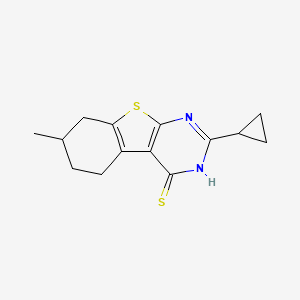 molecular formula C14H16N2S2 B12298725 2-Cyclopropyl-7-methyl-5,6,7,8-tetrahydrobenzo[4,5]thieno[2,3-d]pyrimidine-4-thiol 